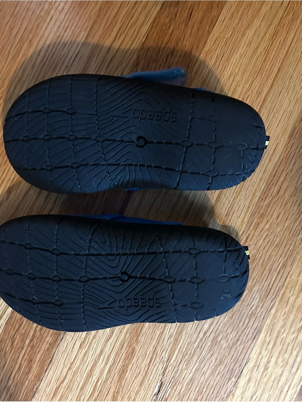 Speedo Kids Blue & Black Slip-On Water Shoes with Yellow Accents